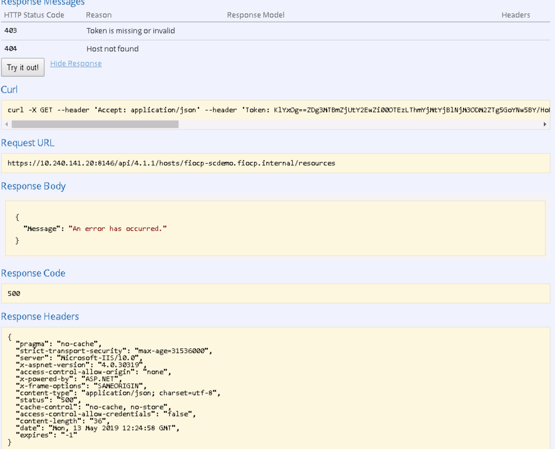 SnapCenter API Error 500 - NetApp Community