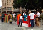 NetApp volunteers build a playhouse for “Christmas in the Park”