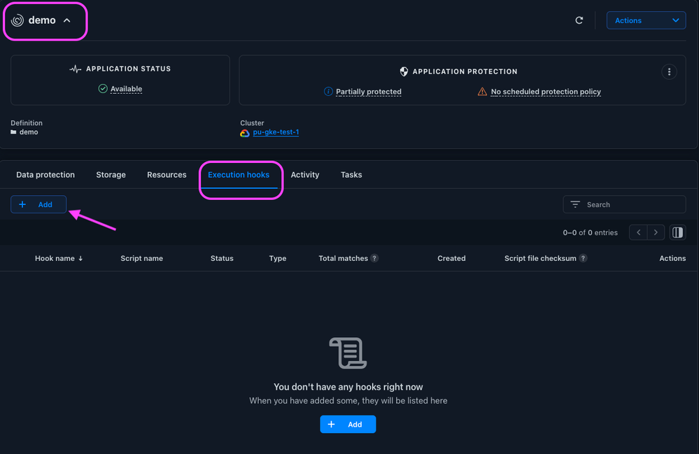 Figure 4: Adding the execution hook to the sample application.