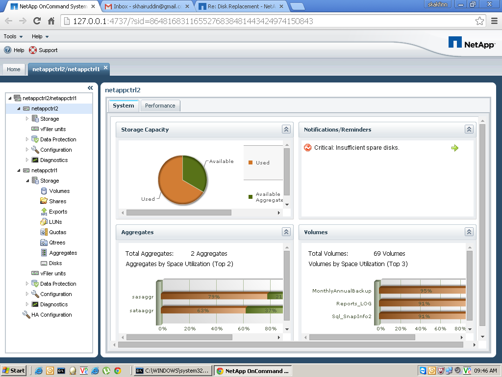 netapp change disk container