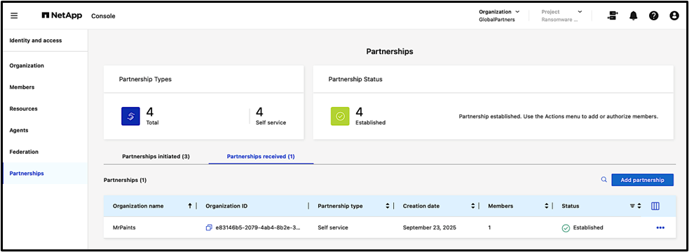 Partnership service accepted