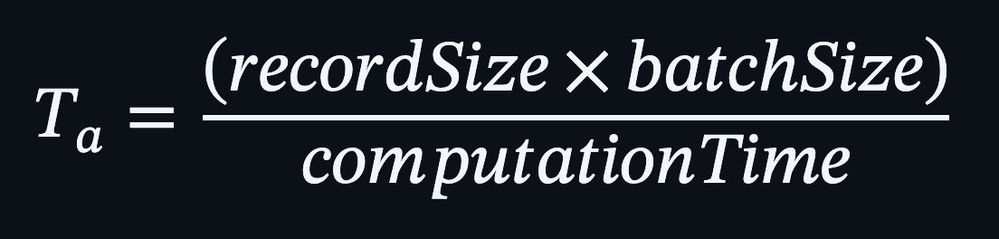 Figure 1. Formula to calculate the theoretical throughput requirement per accelerator.