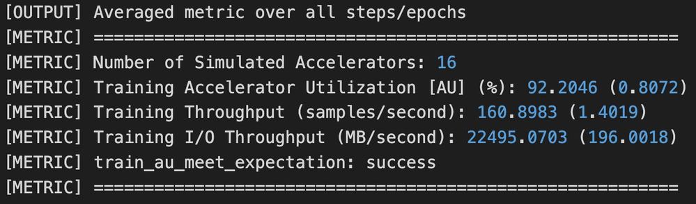 Figure 4. DLIO UNET-3D training average results.