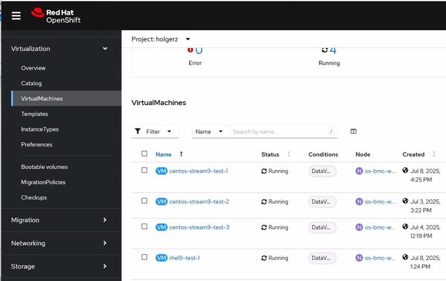 Virtual machine details