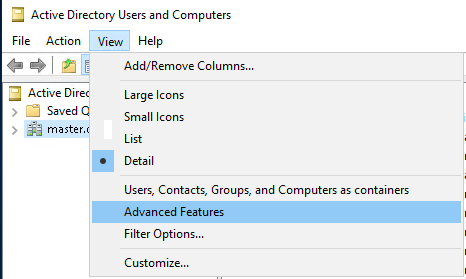 Activate “Advanced Features” by clicking on “View” --> “Advanced Features”