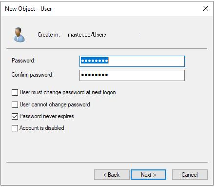 Password of user “tstadm”
