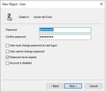 Password of user “tstadm”