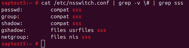 Correct configuration of file /etc/nsswitch.conf