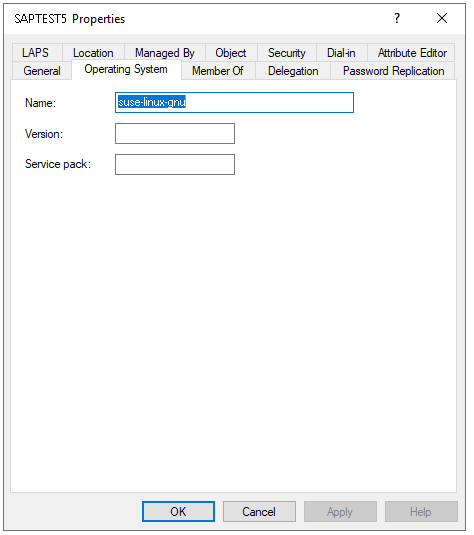 More details of the Linux server inside Microsoft Active Directory