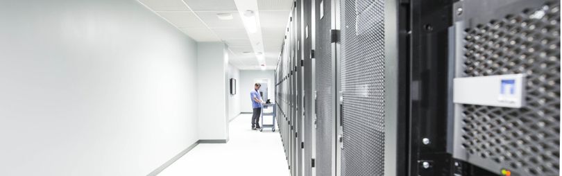 Technician in data center