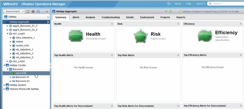 Blue Medora Management Pack for NetApp Storage