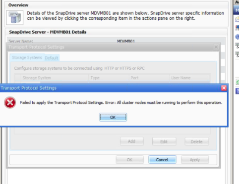 Snapdrive transport error.PNG