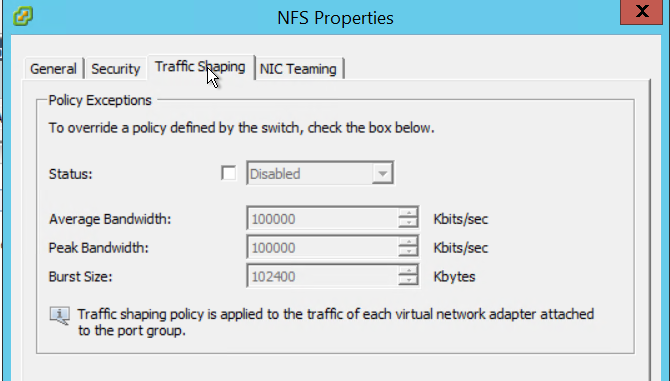 NFS Properties NFS Properties
