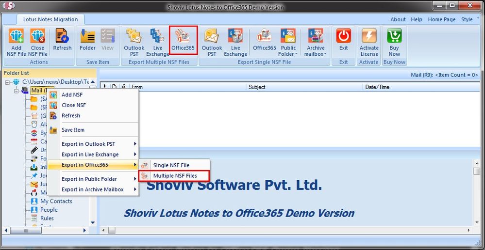 Shoviv Lotus Notes to Office 365