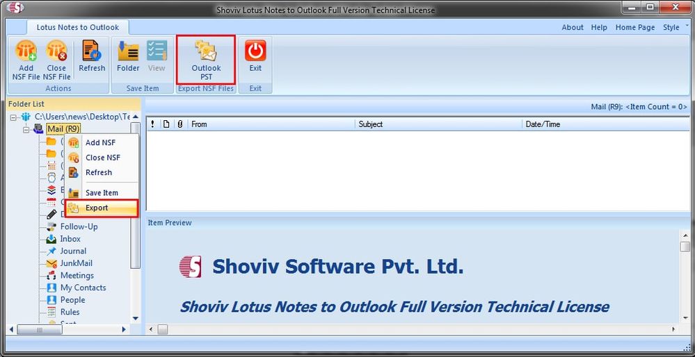 Shoviv Lotus Notes to Outlook converter
