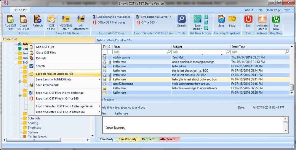 Shoviv OST to PST converter