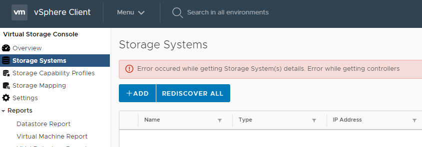 VSC Storage System Error.png