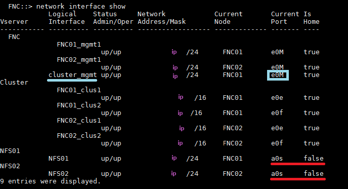 REBOOT BAD HOME PORT -cluster and NFS- - NetApp Community